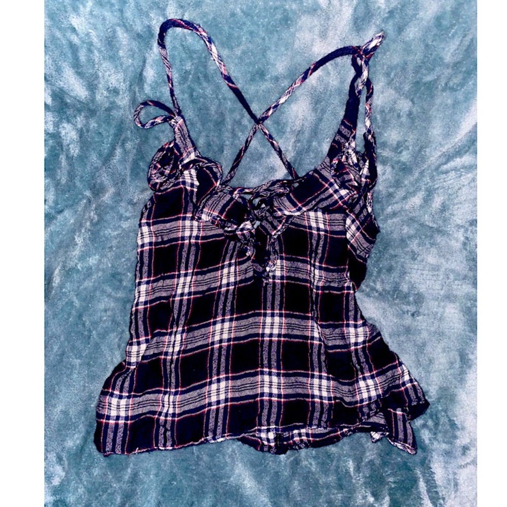 Strappy, flannel tank